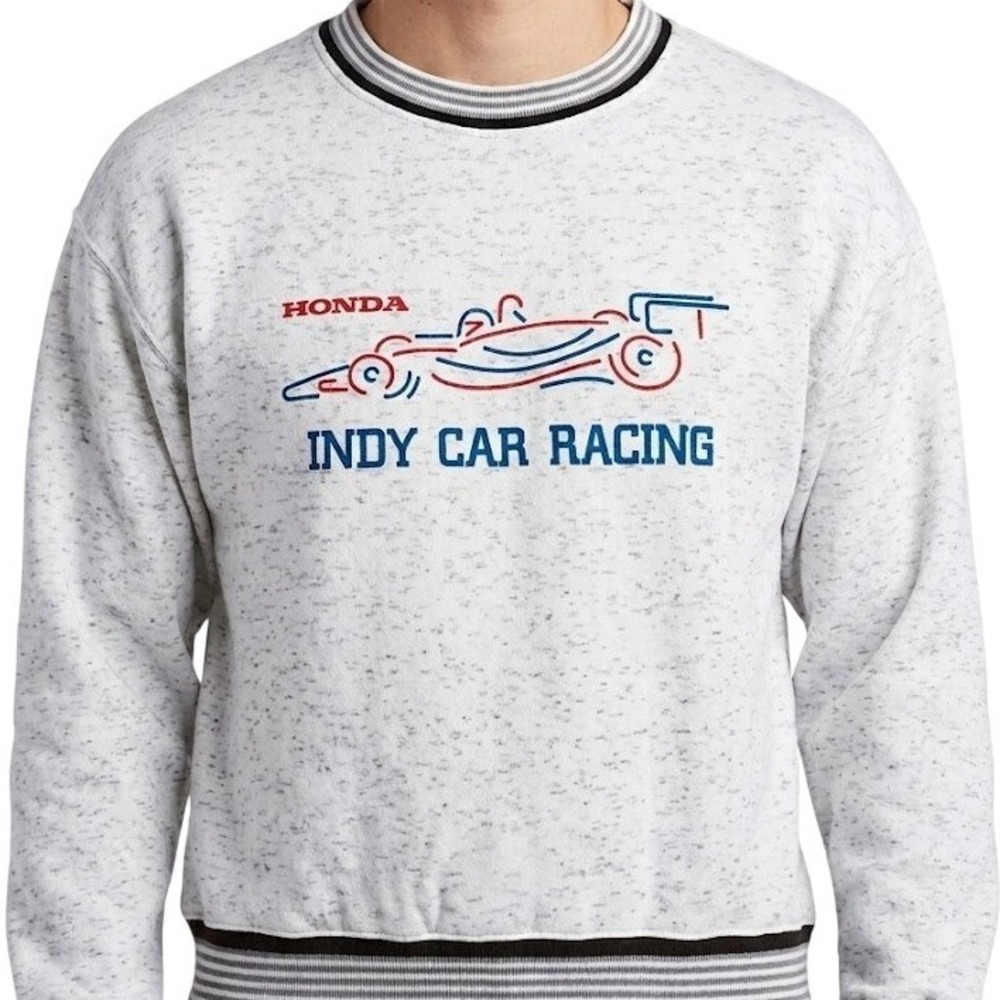 VTG Honda Indy Car Racing Sweatshirt Mens L Heather Gray 90s Graphic Crewneck